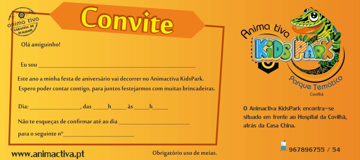 convite kidspark covilhã convite kidspark covilhã